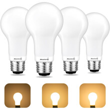 Ampoules LED 3 intensités, blanc chaud 2700K, culot A19E26, lot de 4