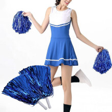 Pompons de pom-pom girl en feuille métallique avec poignées en plastique (2 pièces)