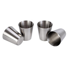 4 Stück Edelstahl-Schnapsgläser, 30 ml, stapelbare Reisebecher