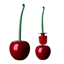 Cepillo de baño con forma de cereza y soporte
