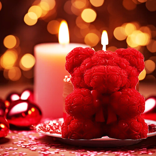Bougie parfumée Rose Bear rouge 260 g