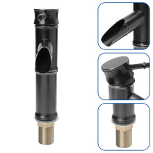 Black Copper Bamboo-Style Basin Faucet Single Handle