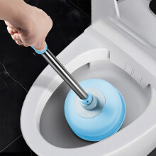 Ventouse de toilette bleue avec manche allongé, 1 pièce