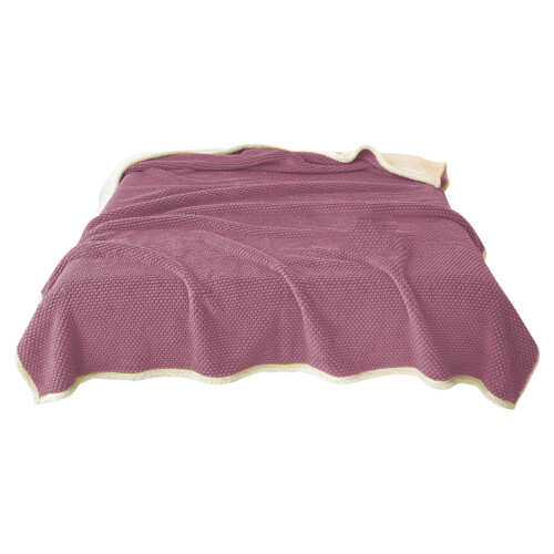 Extra dicke Flanell-Fleecedecke, lila, doppellagig 1