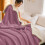 Extra dicke Flanell-Fleecedecke, lila, doppellagig 4
