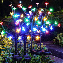 Napelemes kerti lámpák, 80 LED-es kültéri, 4 darabos