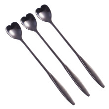 Cuillères à mélanger en acier inoxydable, motif fleur, lot de 3