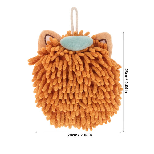 OUNONA Orange Chenille Handdukar 23x20cm 1