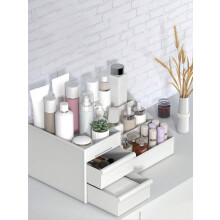 Boîte de rangement blanche pour tiroir de bureau ou coiffeuse
