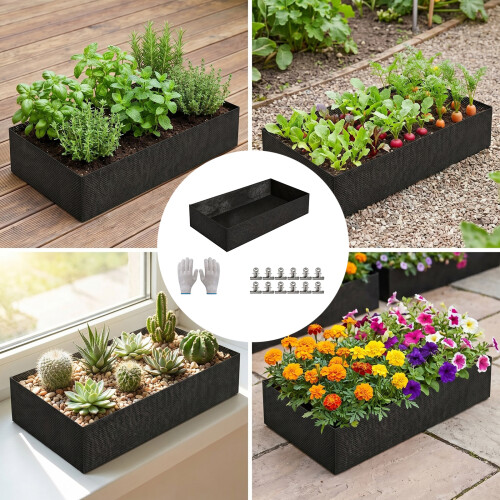 Robustes Gartenbeet-Einlagen-Set mit Clips für die-Quadrat 1