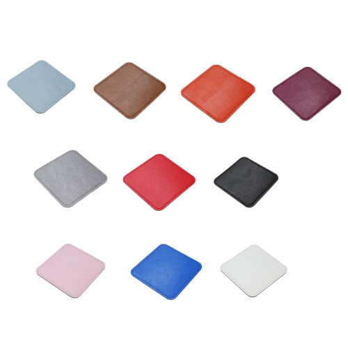 Stylish PU Leather Coasters With Felt Base Cup Mat-orang red 1
