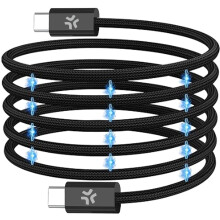 Magnetyczny kabel pleciony USB-C, 60 W, 1 m, czarny