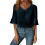 Soft Touch Polyester Women Blouse Feature V Neck-dark blue XL 1