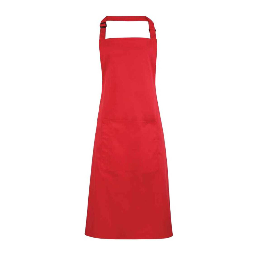 Premier (One Size, Strawberry Red) Unisex Adult Colours Pocket Full Apron