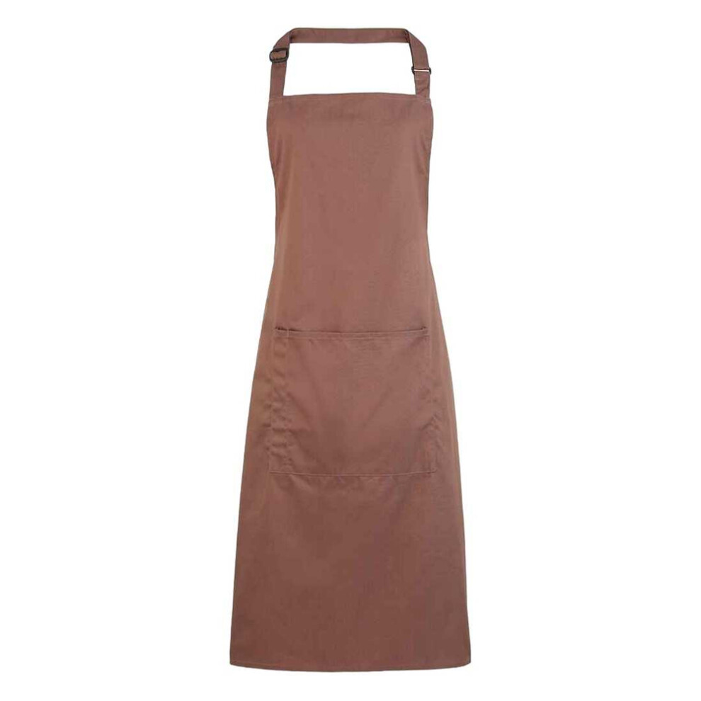 (One Size, Mocha) Premier Unisex Adult Colours Pocket Full Apron 5063470784462