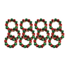 Ronds de serviette cloche de Noël en alliage de zinc, 12 pièces