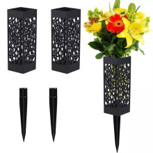Solar LED tuinpaallamp met zwart metalen patroon