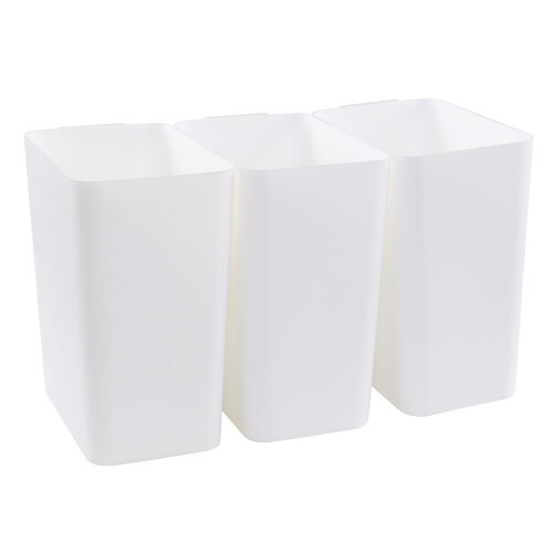 4,5-Gallonen-Mülleimer, schmal, 3er-Pack, Weiß