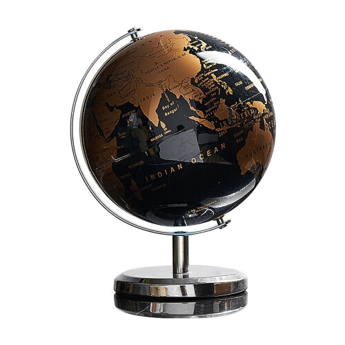 Globo de mesa em estilo vintage com base de metal e rotação de 360