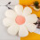 Flower-shaped throw pillow white 15.7 inch 2