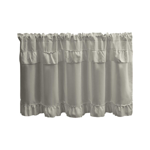 White ruffle window panel curtain 1 piece 1