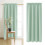 Blackout Curtain Green Solid Color Heat Insulating 1 Pair 4