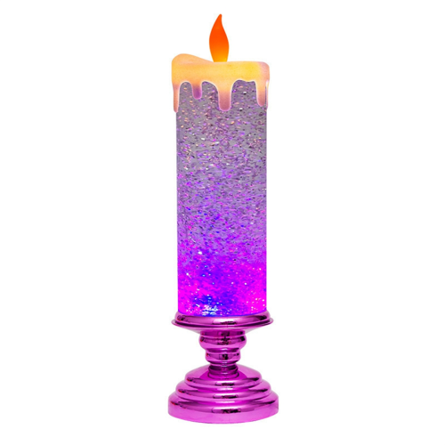 Vela de Natal LED com água que muda de cor e glitter. 1