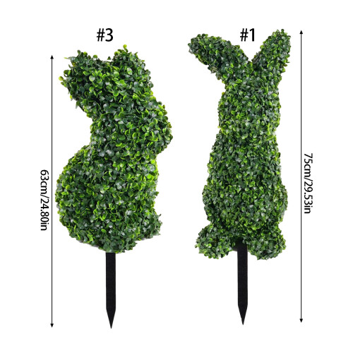 Lapin de pâques topiaire vert artificiel en forme de lapin,-1 2