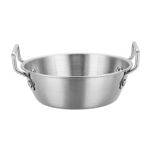 Bol para ensalada de acero inoxidable 304 con asas dobles, 4 cuartos de galón.