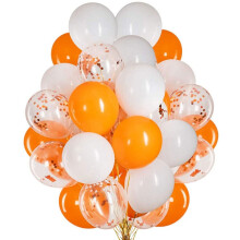 Globos de confeti naranjas y blancos de 12 pulgadas, paquete de 50