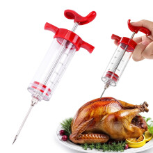 Kit inyector de plástico para marinar pavo de 28 g (1 oz) con 2 agujas