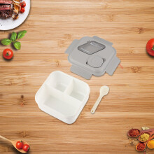 Boîte à bento avec gobelet à sauce – Compatible micro-ondes, 17,5 cm