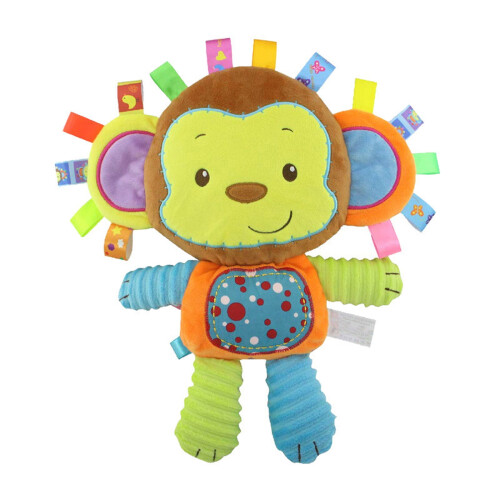 Jouet sensoriel en peluche douce avec hochet – 35 cm