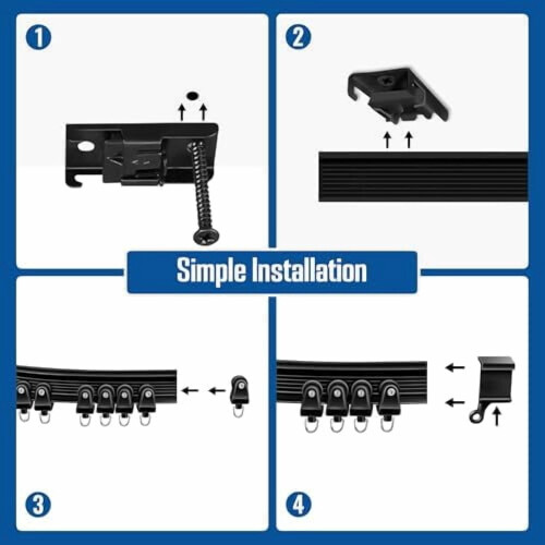 Rail de rideau de plafond flexible de 3 m avec accessoires 2