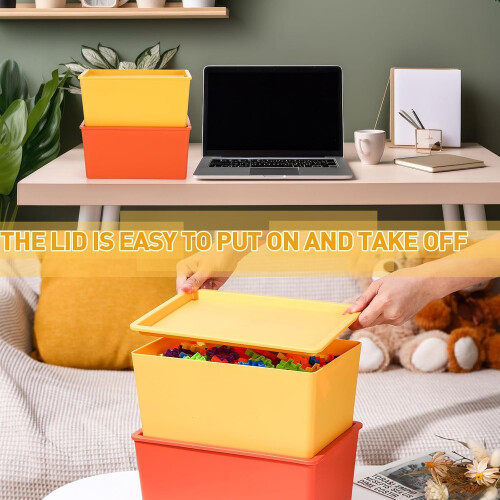 Bunte, stapelbare Aufbewahrungsboxen, 4er-Set 2
