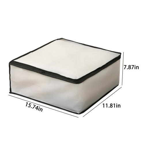 Sac de rangement sous lit blanc 40 x 30 x 20 cm 2