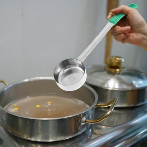 Serveringsske med langt skaft i rustfrit stål 1