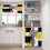 Kitchen Curtains Yellow Grey Abstract Style 36 inch Rod 2