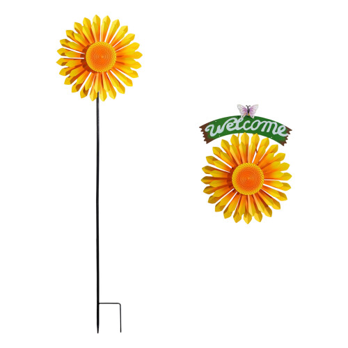 Zonnebloem Wind Spinner Windsculptuur Windmolen voor buitentuin-2 1