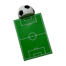 3D-voetbalbladwijzers met groene en witte polymelkzuurmaterialen