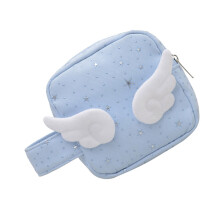 Glinsterende kleine make-uptas met sterrenprint,-Blauw