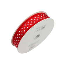 2,5 cm breed transparant lint met stippen geschikt voor-Rood