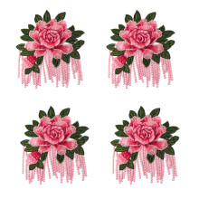 Bloemenborduurwerk op patches voor-Roze