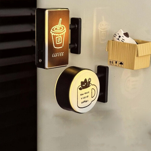 Creative Coffee Theme Magnetic Light Box Sticker For Home-G 2