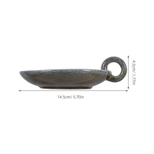 Rund keramisk lysholderplate grå 1
