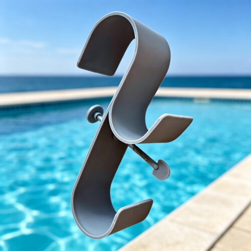 Convenient Wall Mounted Hook Pool Pipe Holder For Swimwear-Gray 2