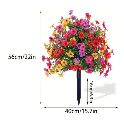 Artificial Green Plant Realistic Flower With Ground Stake for 2