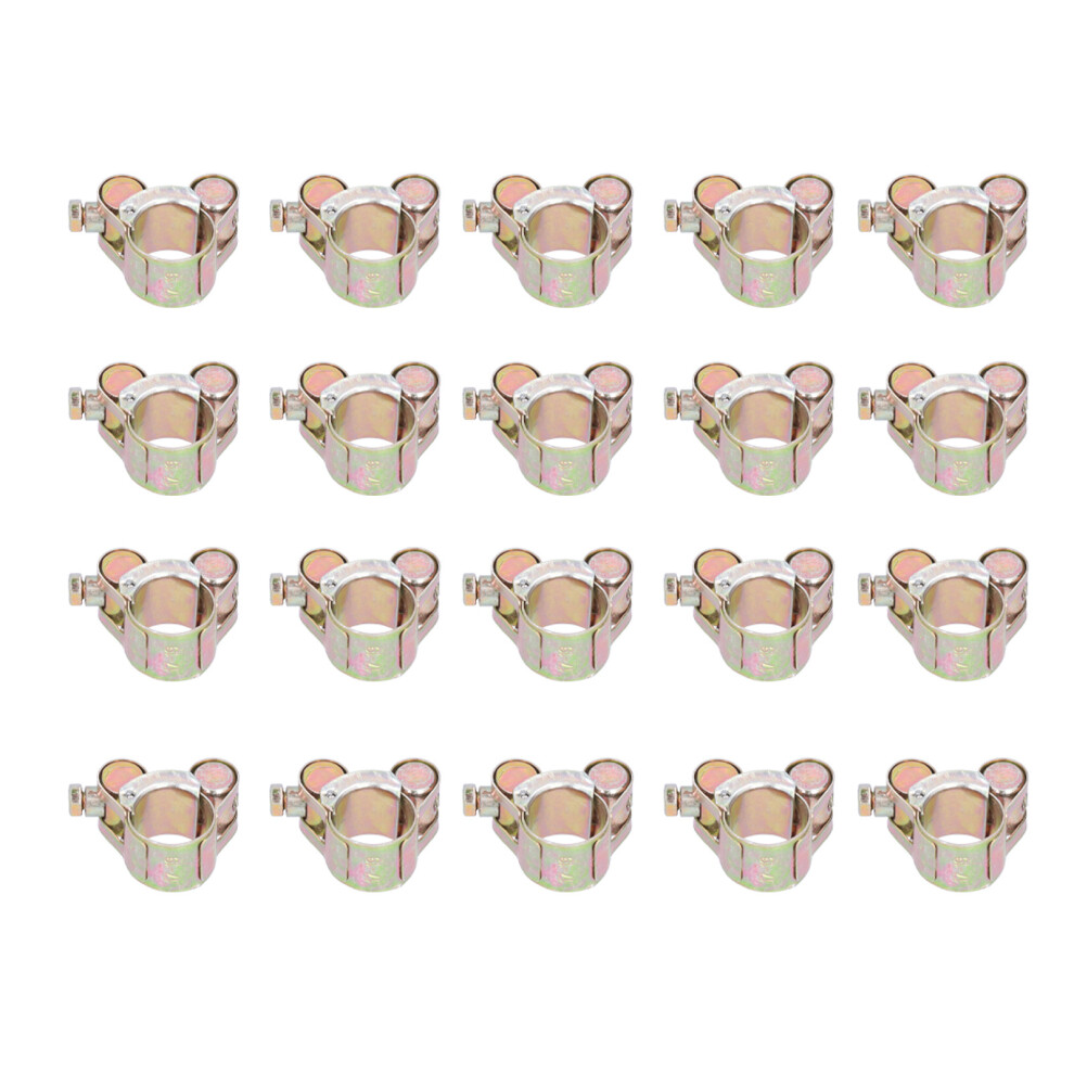 20 Iron Hose Clamps Zinc Plated 20-22mm
