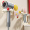Plastic Wall Mounted Blow Dryer Organizer Easy Installation-Red 4