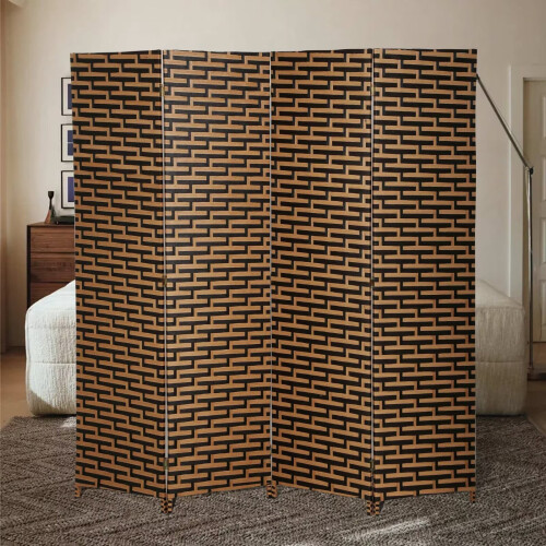 Separador de ambientes plegable de madera de 4 paneles 1